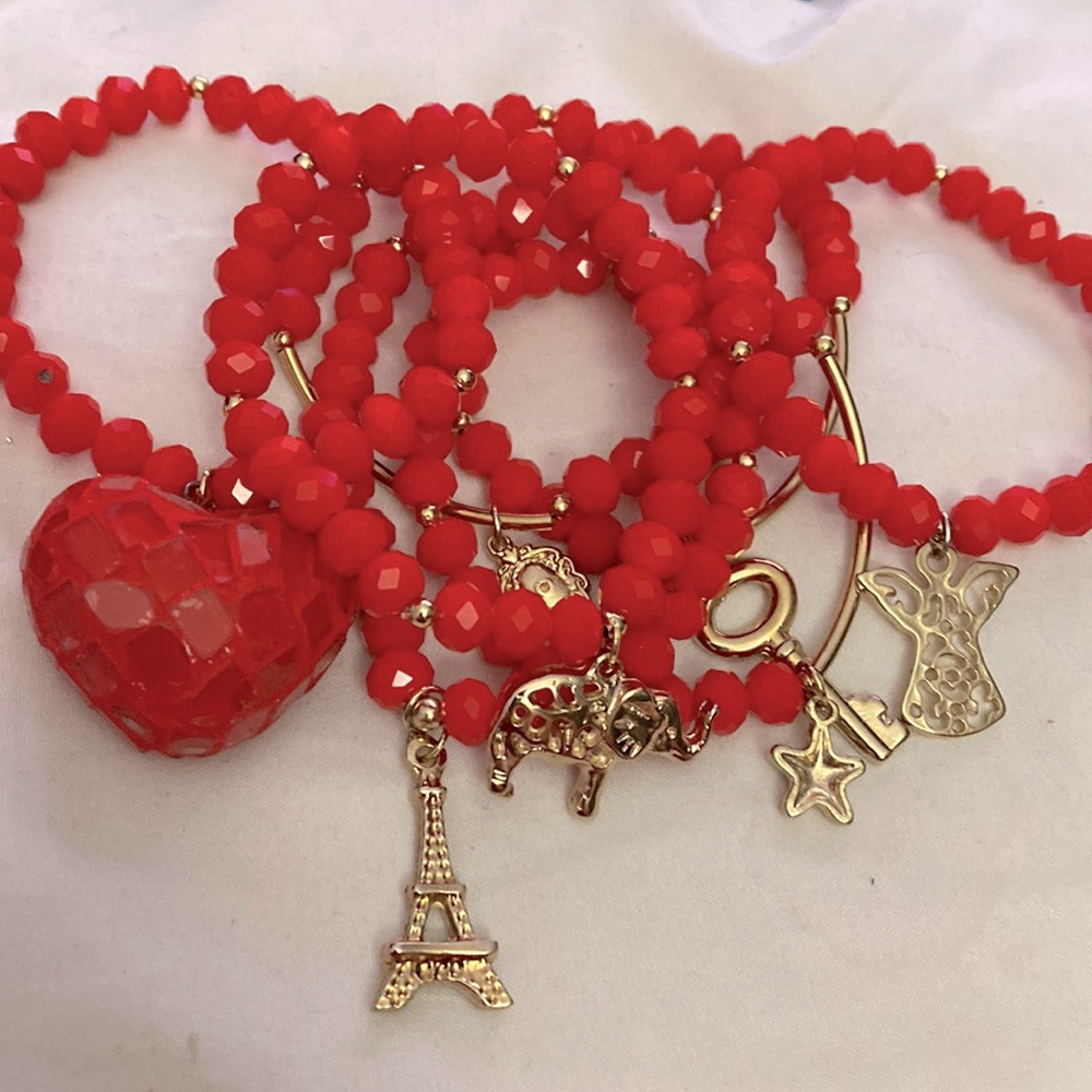 Weekly crystal 8 ml, with gold bath 14k , red color